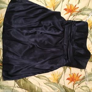 Dark Blue Satin Cocktail Dress